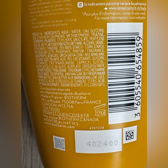 Biotherm Waterlover Sun Milk Protection and Hydration SPF50+ 400ml / 13.52 FL OZ - Picture 5 of 6